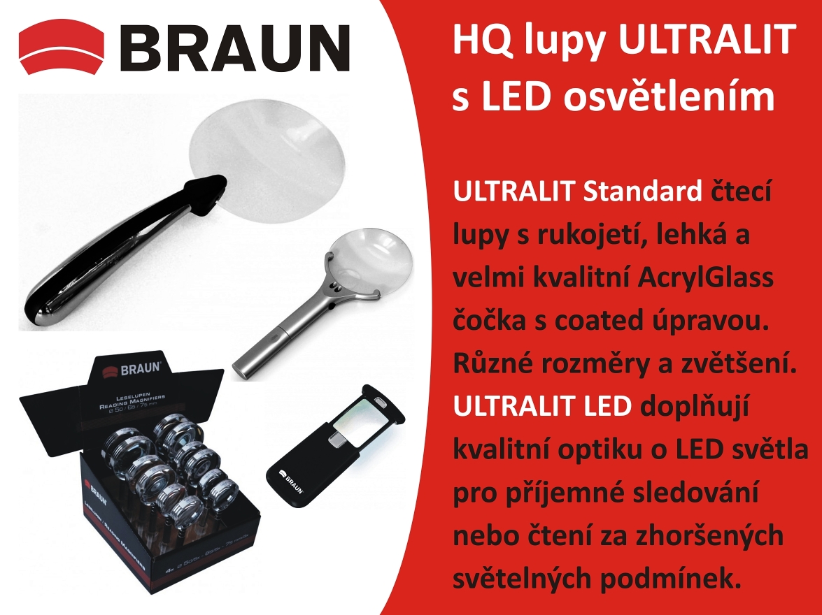 Lupy BRAUN Ultralit s LED osvětlením